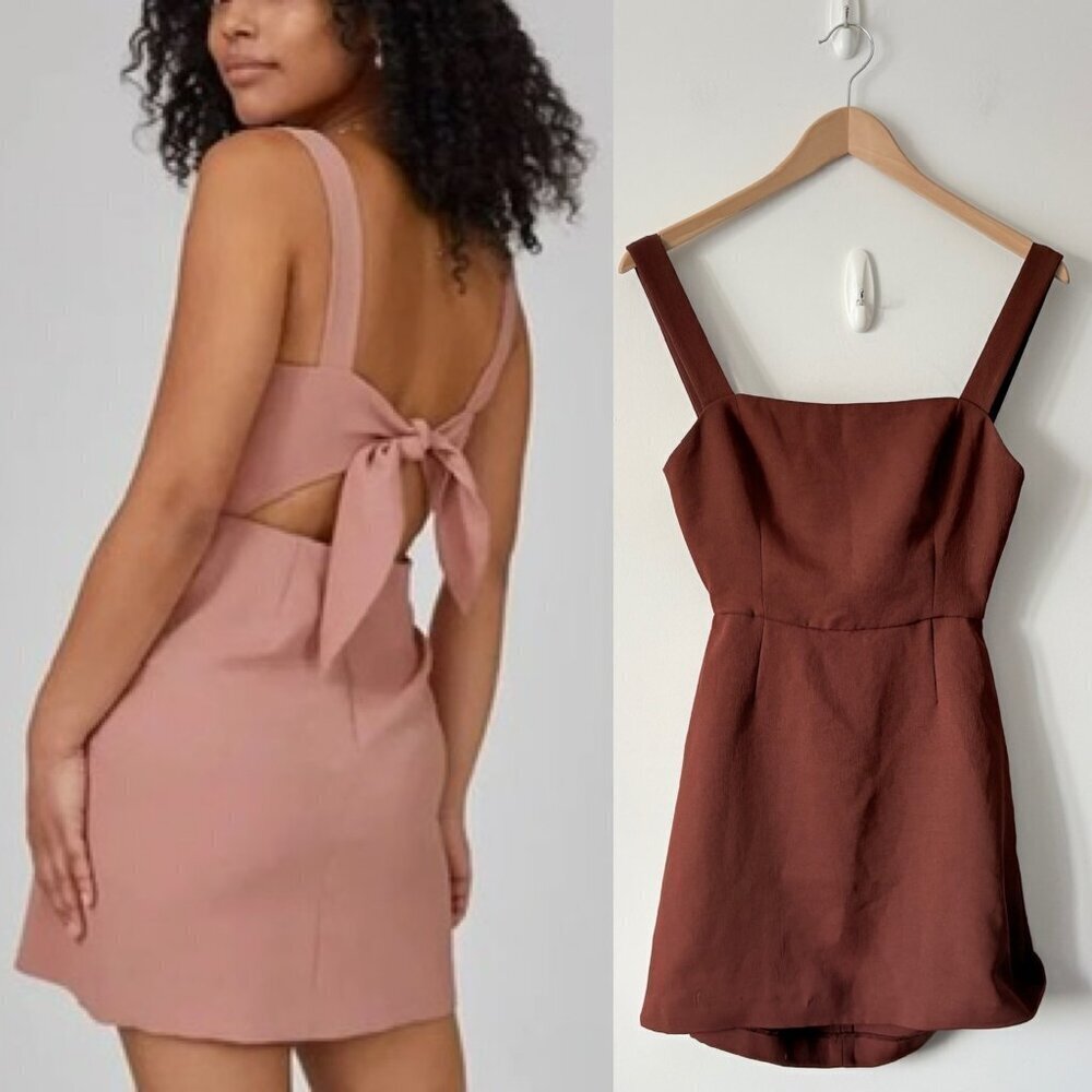 Artizia Wilfred Aperature Tie-Back Dress Burgundy Red Brown Size 0